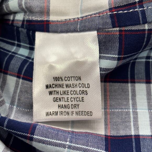 UNTUCKit checkered Button Down Women’s Shirt Size 8 NWT Navy White Classic Stapl - Picture 8 of 11